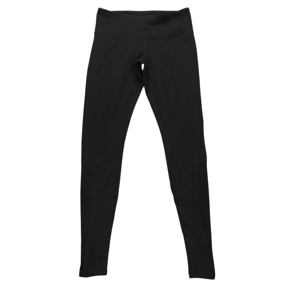 Lululemon Pants Womens 6 Black Lace Panel High Rise Leggings Athletic Athleisure